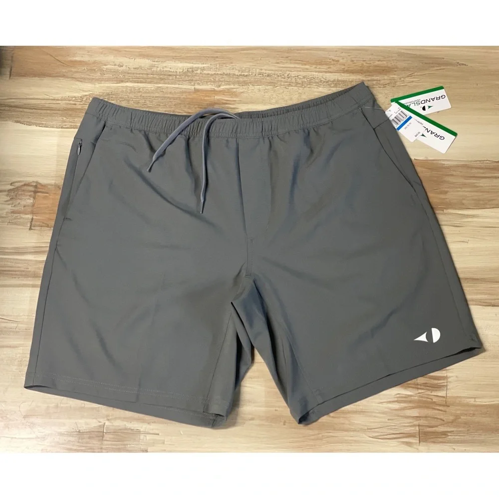 NWT Men's Grand Slam Performance Athletic Tennis Shorts Grey Size XL